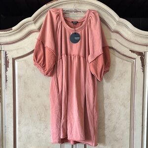 NWT mittoshop Sweatshirt Mini Dress/Tunic Raw Hem Details size Small